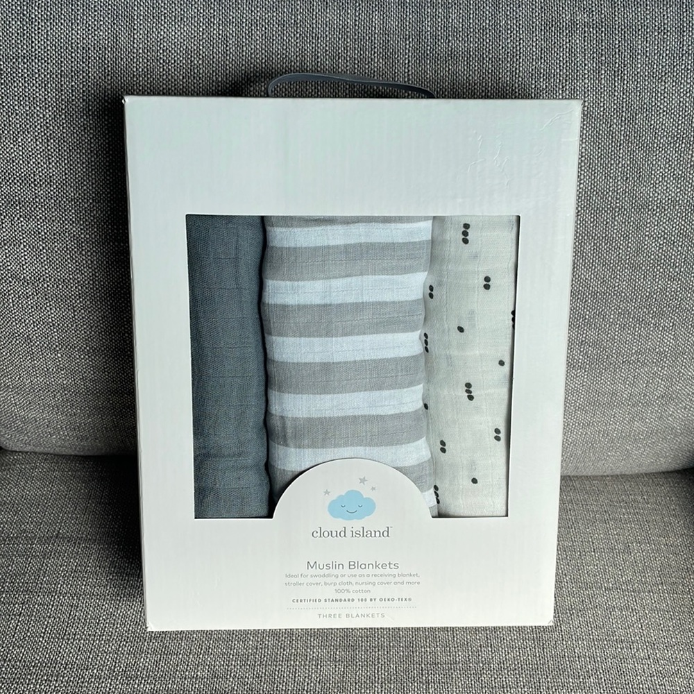 Cloud Island Muslin Swaddle Blankets
